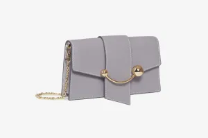 Crescent On A Chain - Frost Grey with Vanilla Stitch