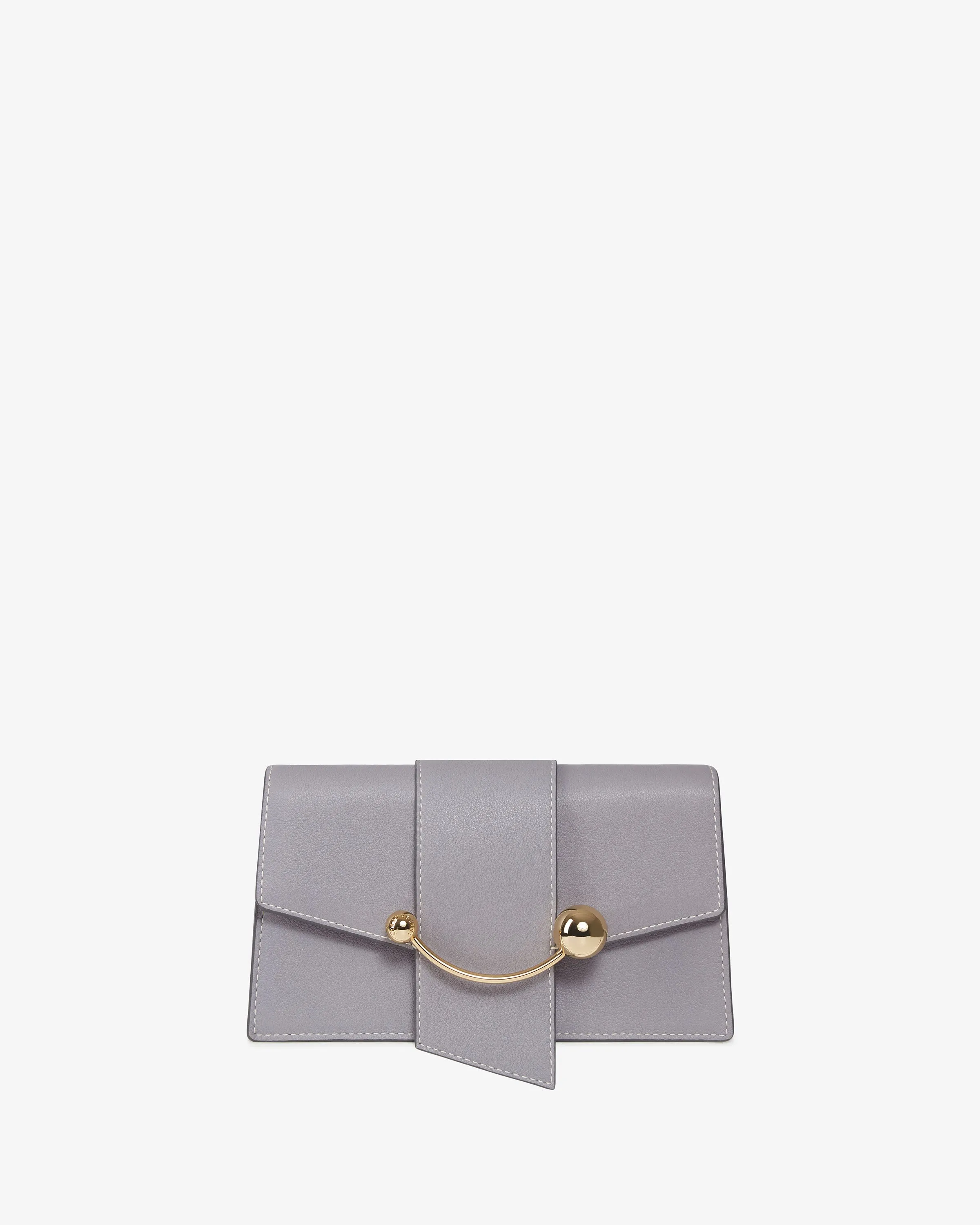 Crescent On A Chain - Frost Grey with Vanilla Stitch