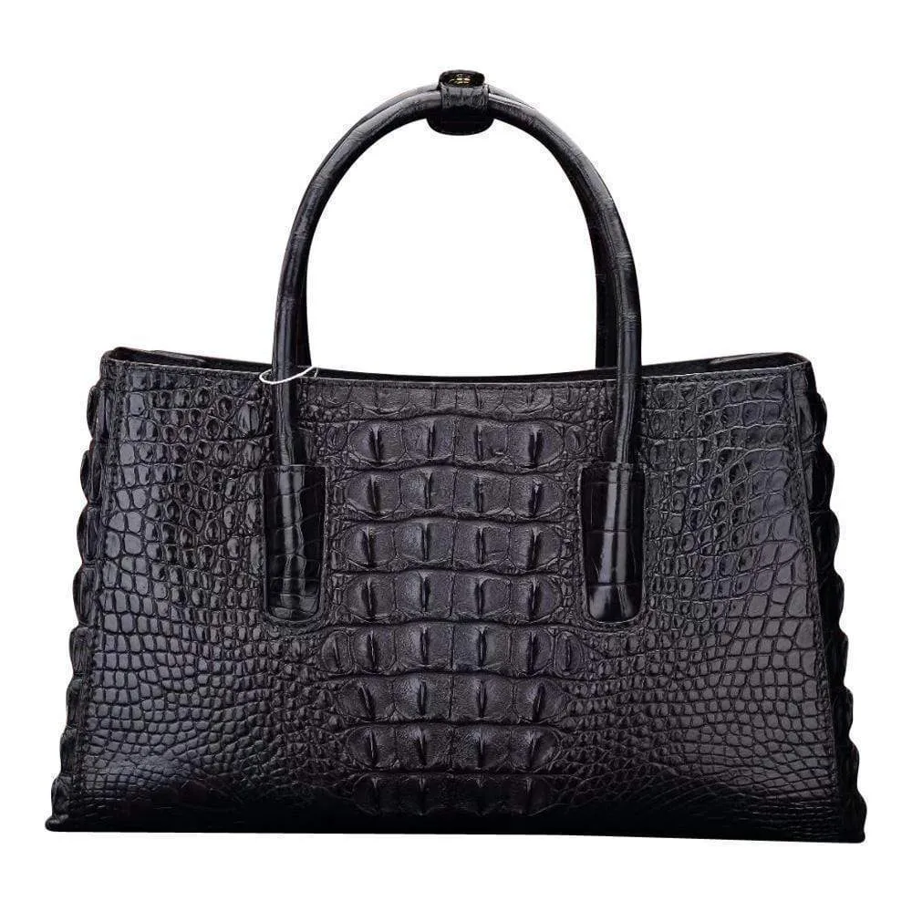 Crocodile Leather Large Tote Shoulder Handle Bag  |  Rossieviren
