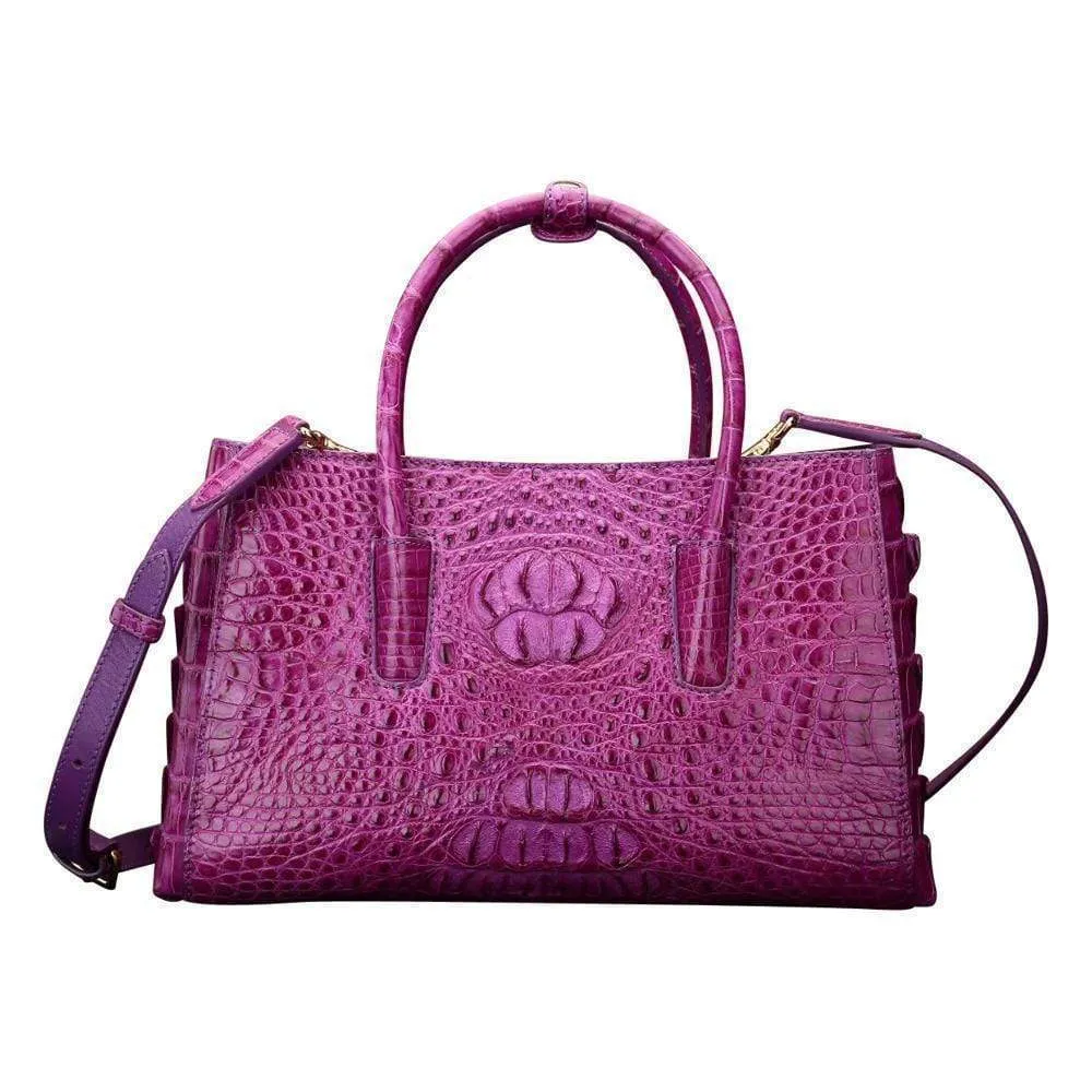 Crocodile Leather Large Tote Shoulder Handle Bag  |  Rossieviren