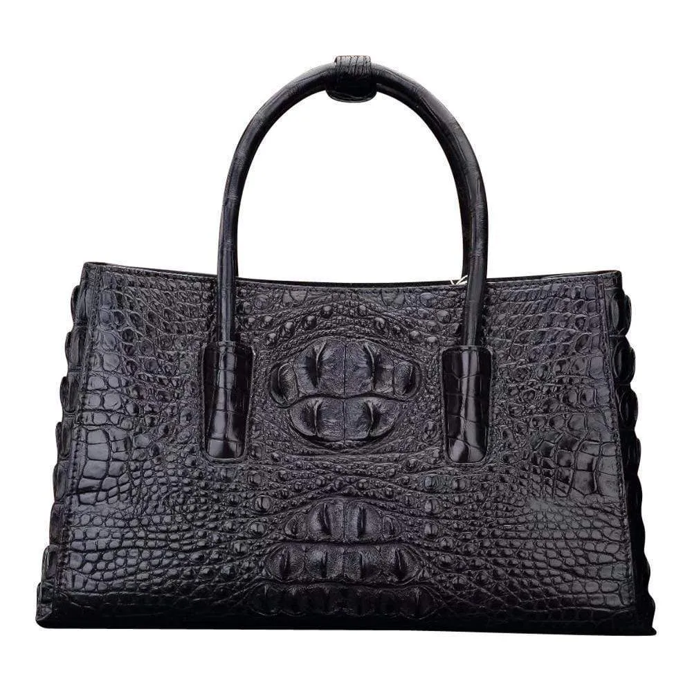 Crocodile Leather Large Tote Shoulder Handle Bag  |  Rossieviren