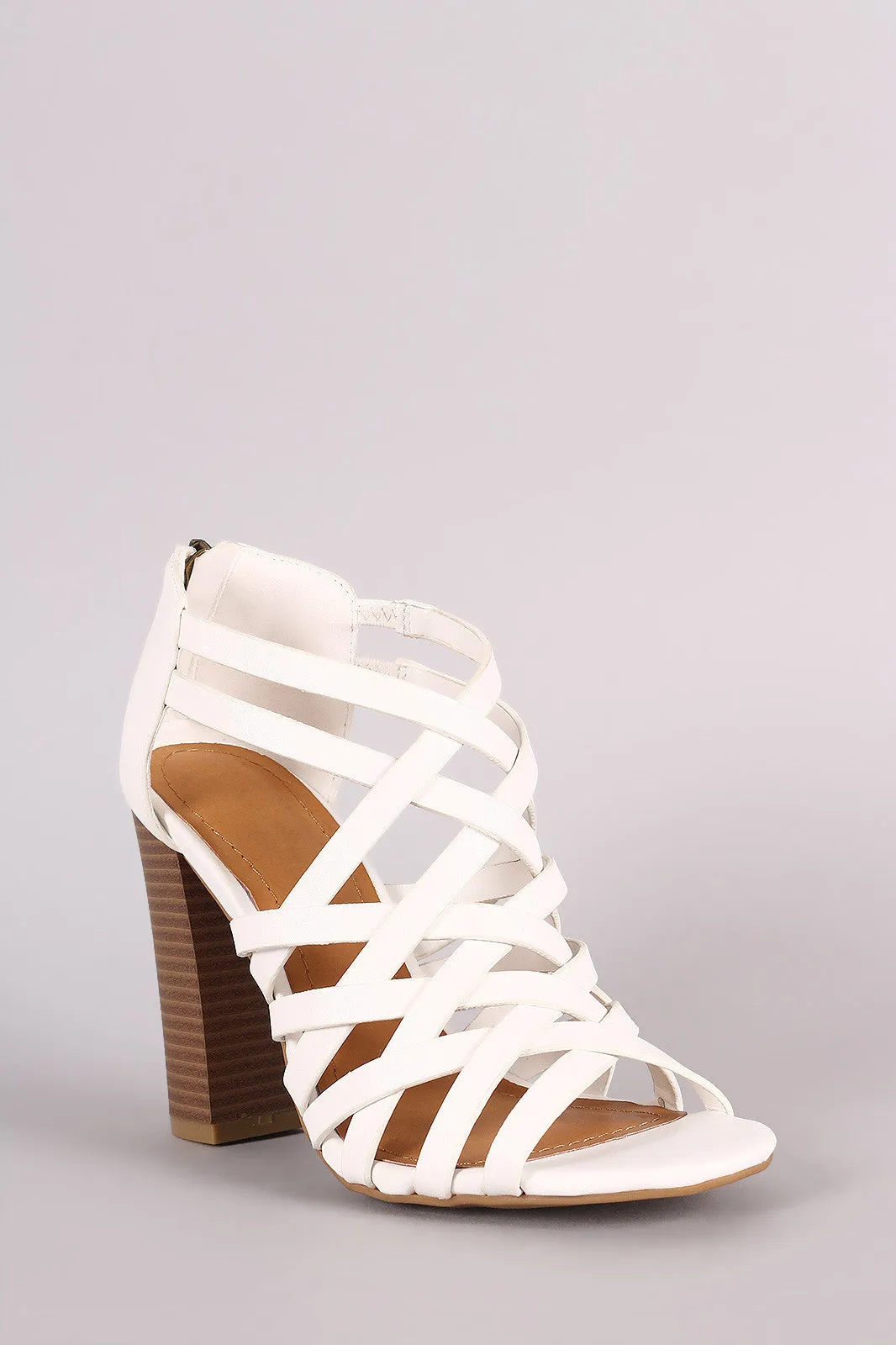 Dionee - Strappy Cage Chunky Heel