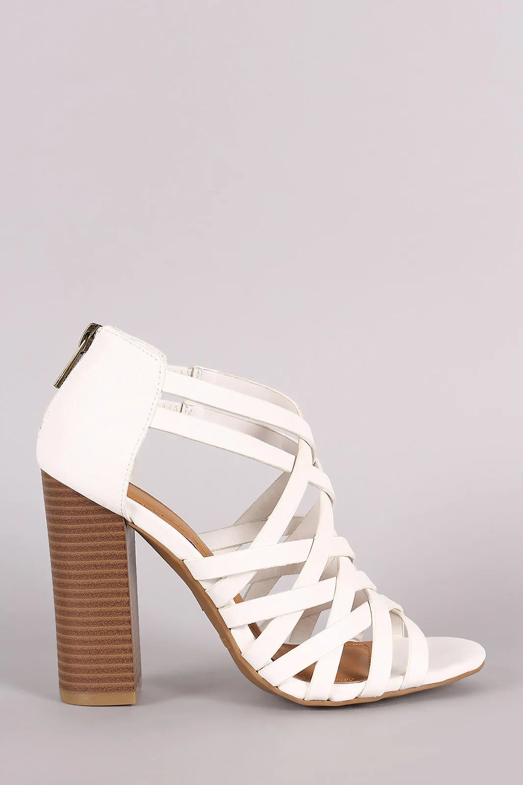 Dionee - Strappy Cage Chunky Heel