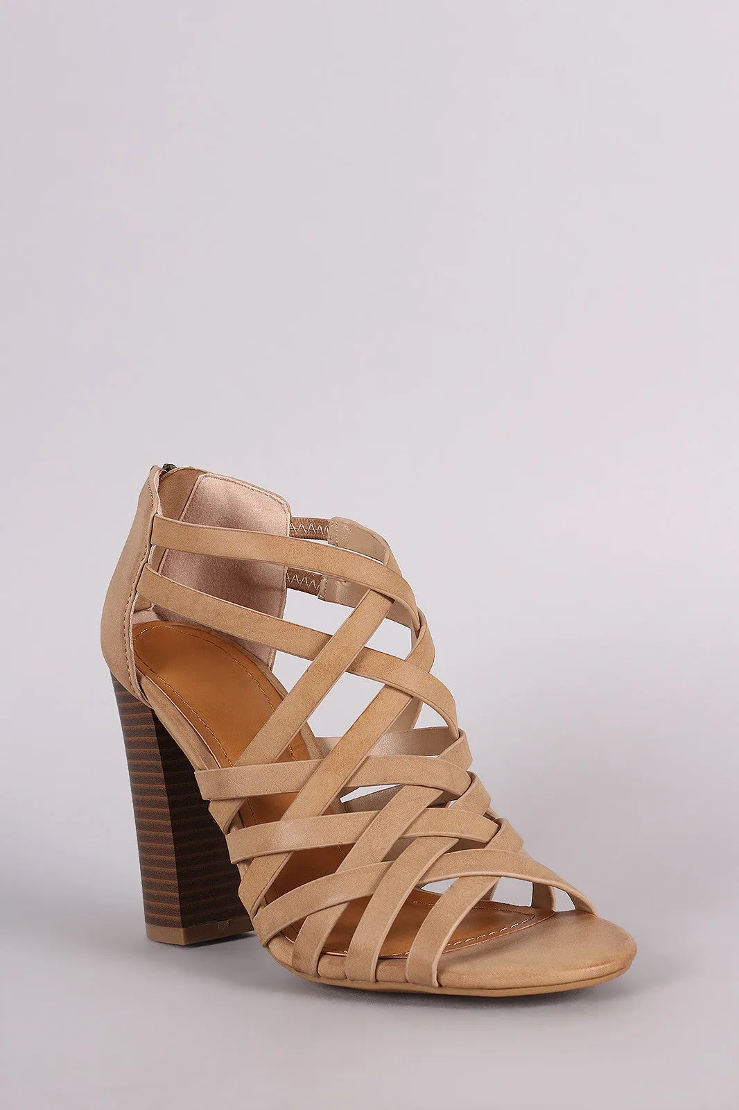 Dionee - Strappy Cage Chunky Heel