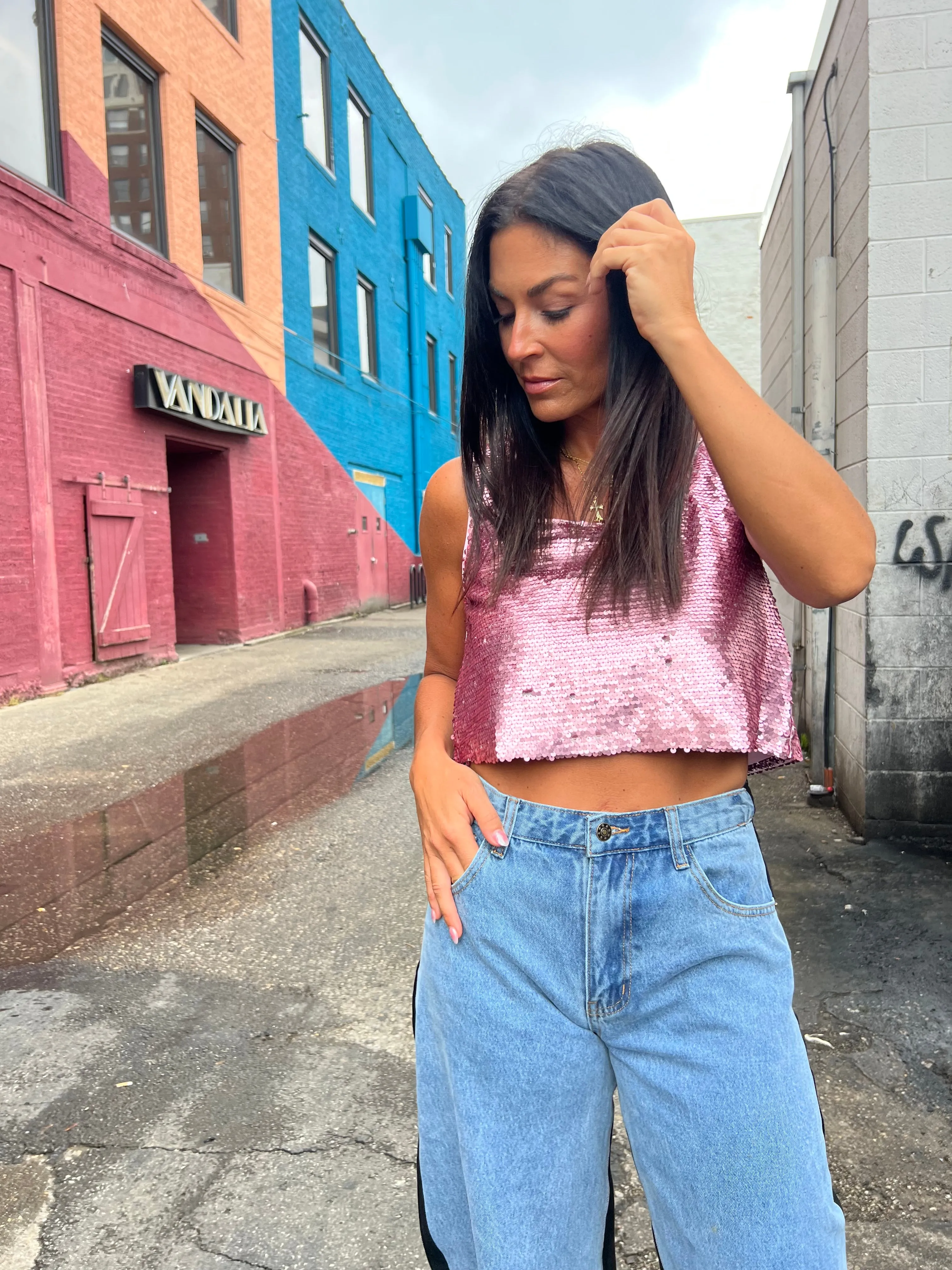 DISCO QUEEN SEQUIN TOP