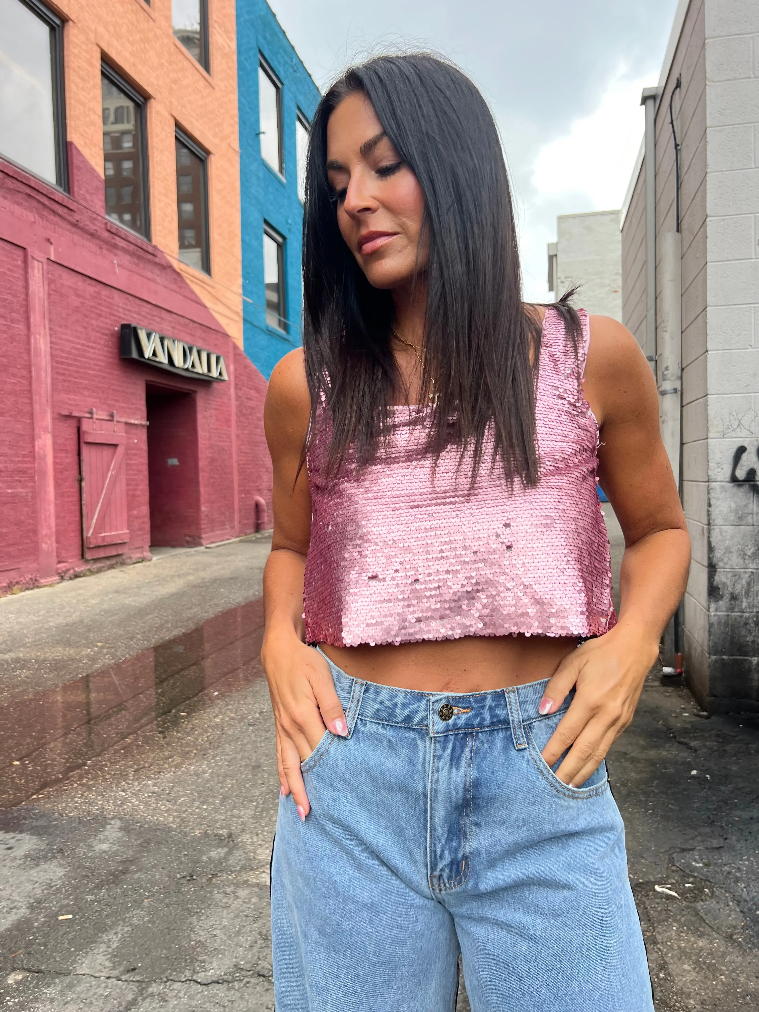 DISCO QUEEN SEQUIN TOP