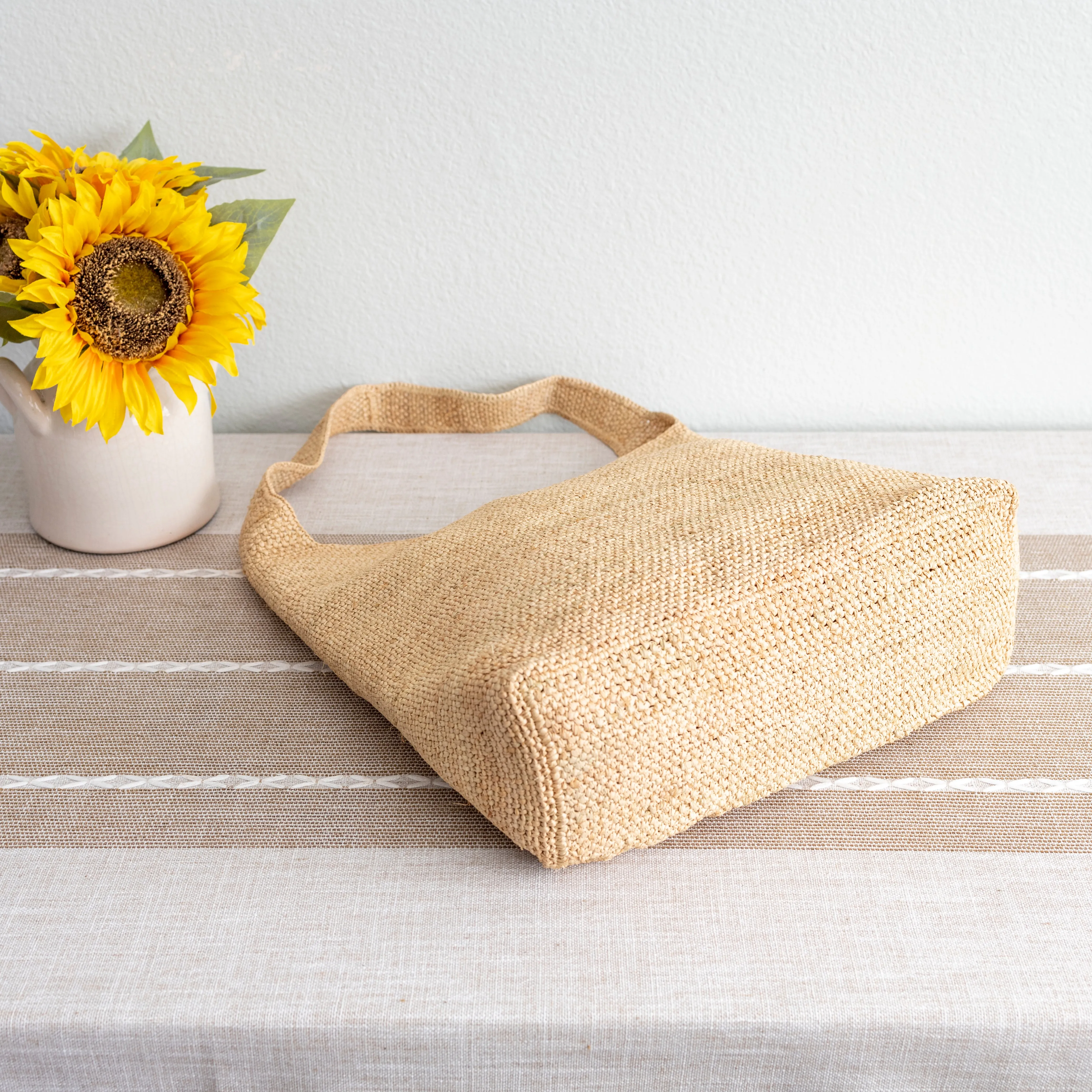 Elena Handbags Soft Raffia Summer Beach Straw Shoulder Bag