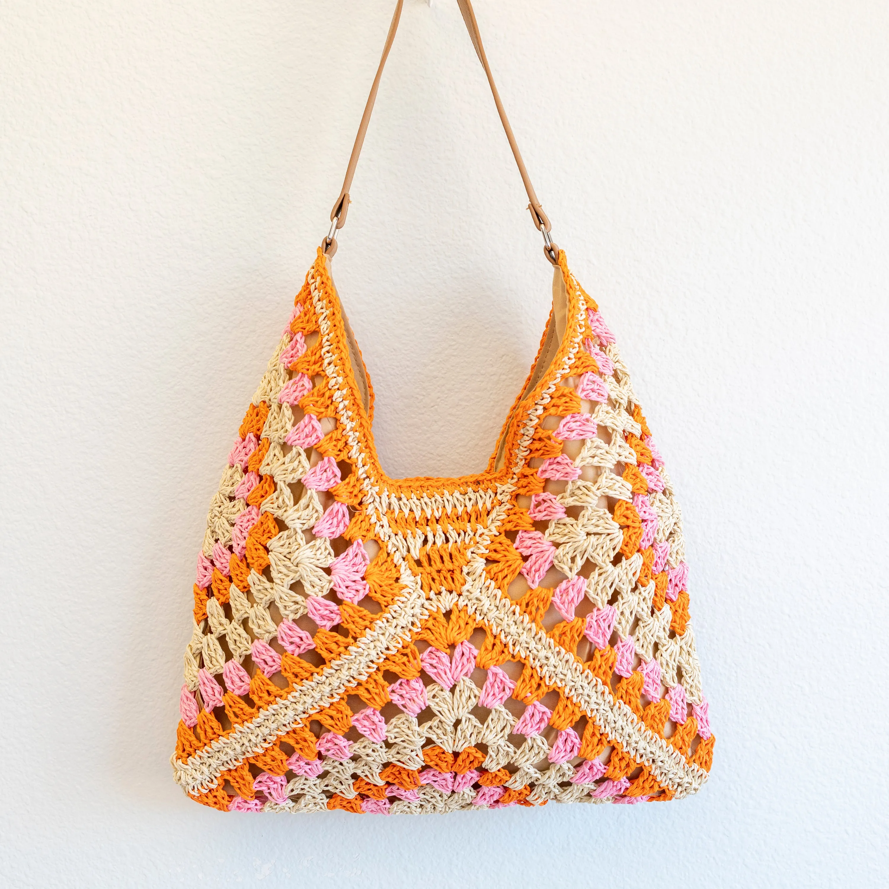 Elena Handbags Straw Woven Fashion Shoulder Bag