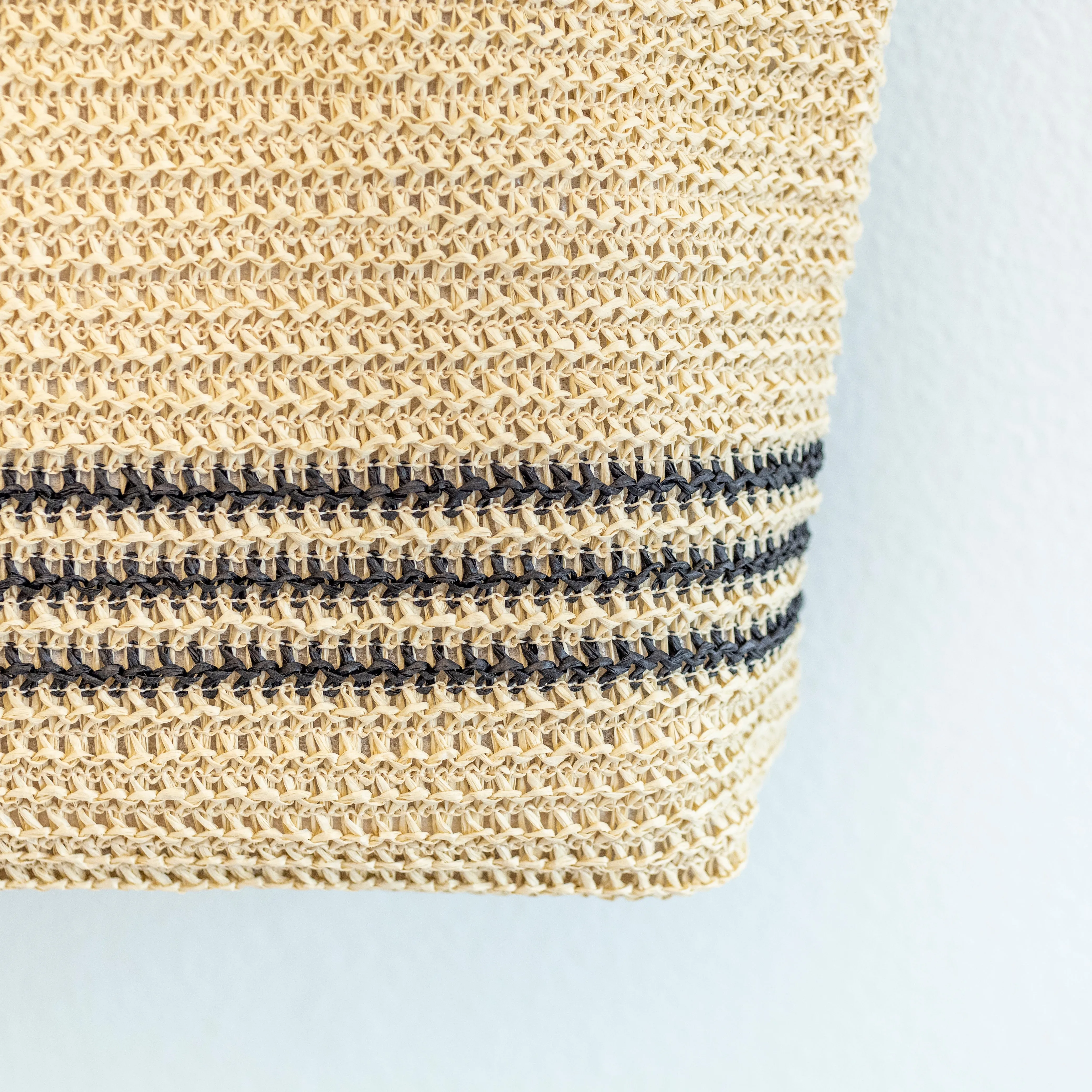 Elena Handbags Striped Large Straw Woven Tote