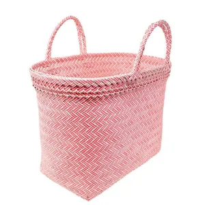 FINAL SALE - Maisy Tote in Pink and White