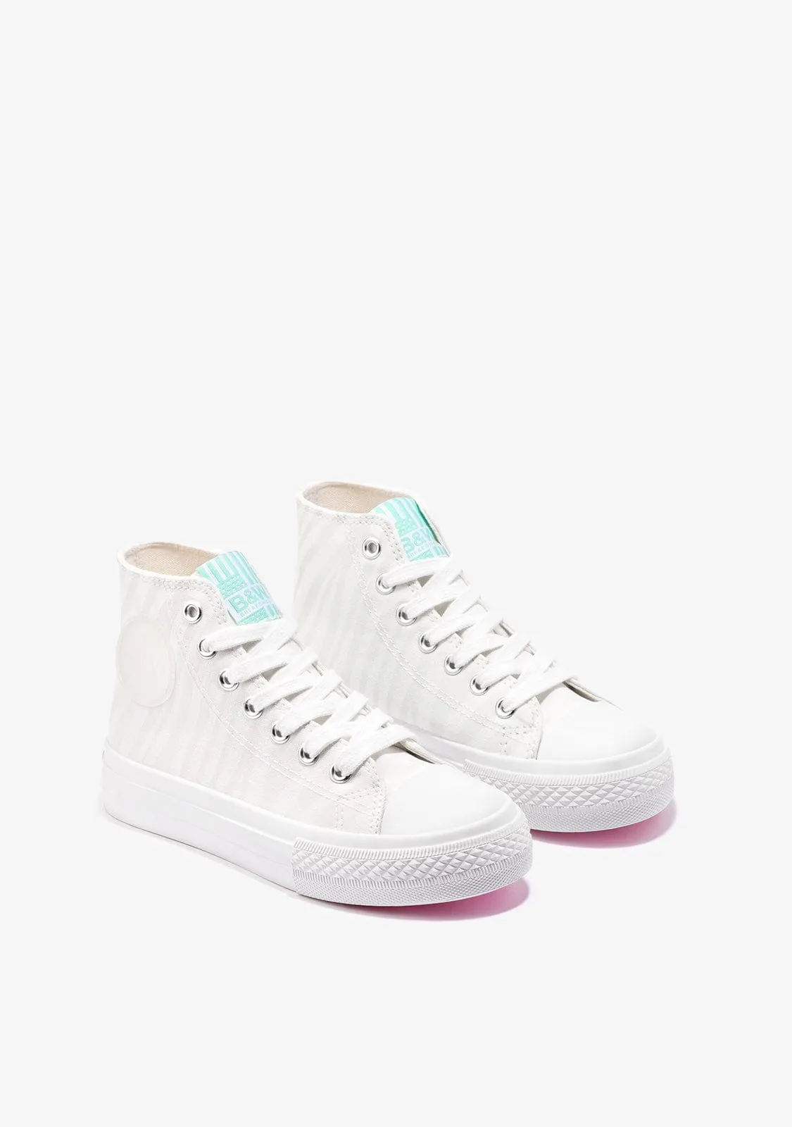 Girl's Zebra Multicolour Solar Hi-Top Sneakers B&W