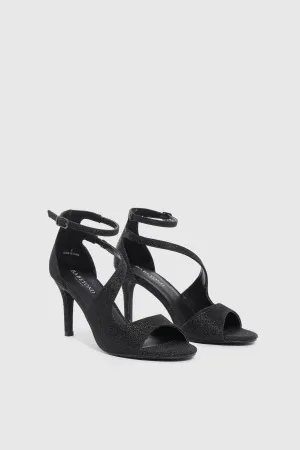 Glitter Open Toe Retro High Heels