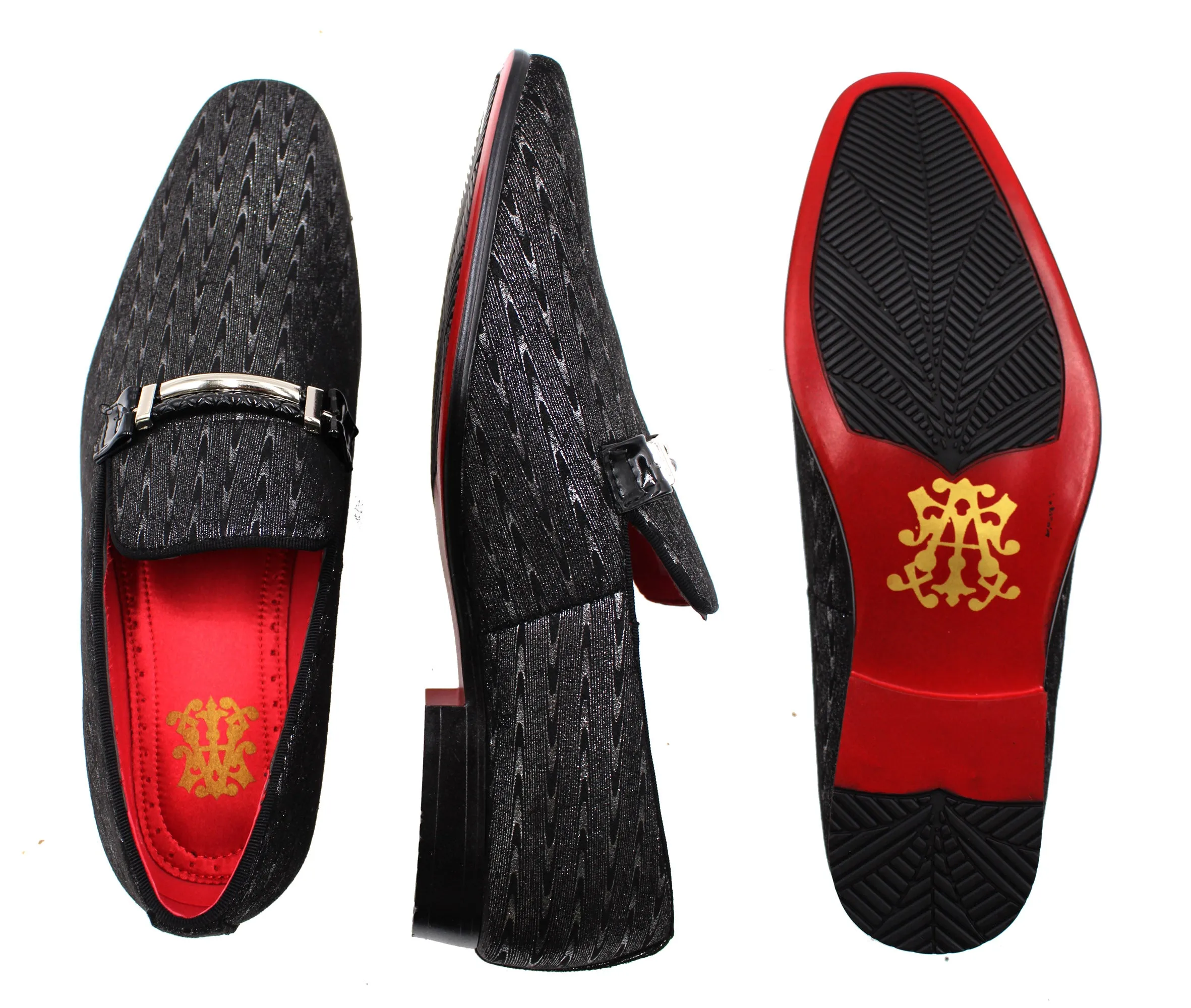 GLOBE FOOTWEAR,CORP.,PLAIN TOE-SLIP ON-SLF-SHOES-6993-BLK/SLVR