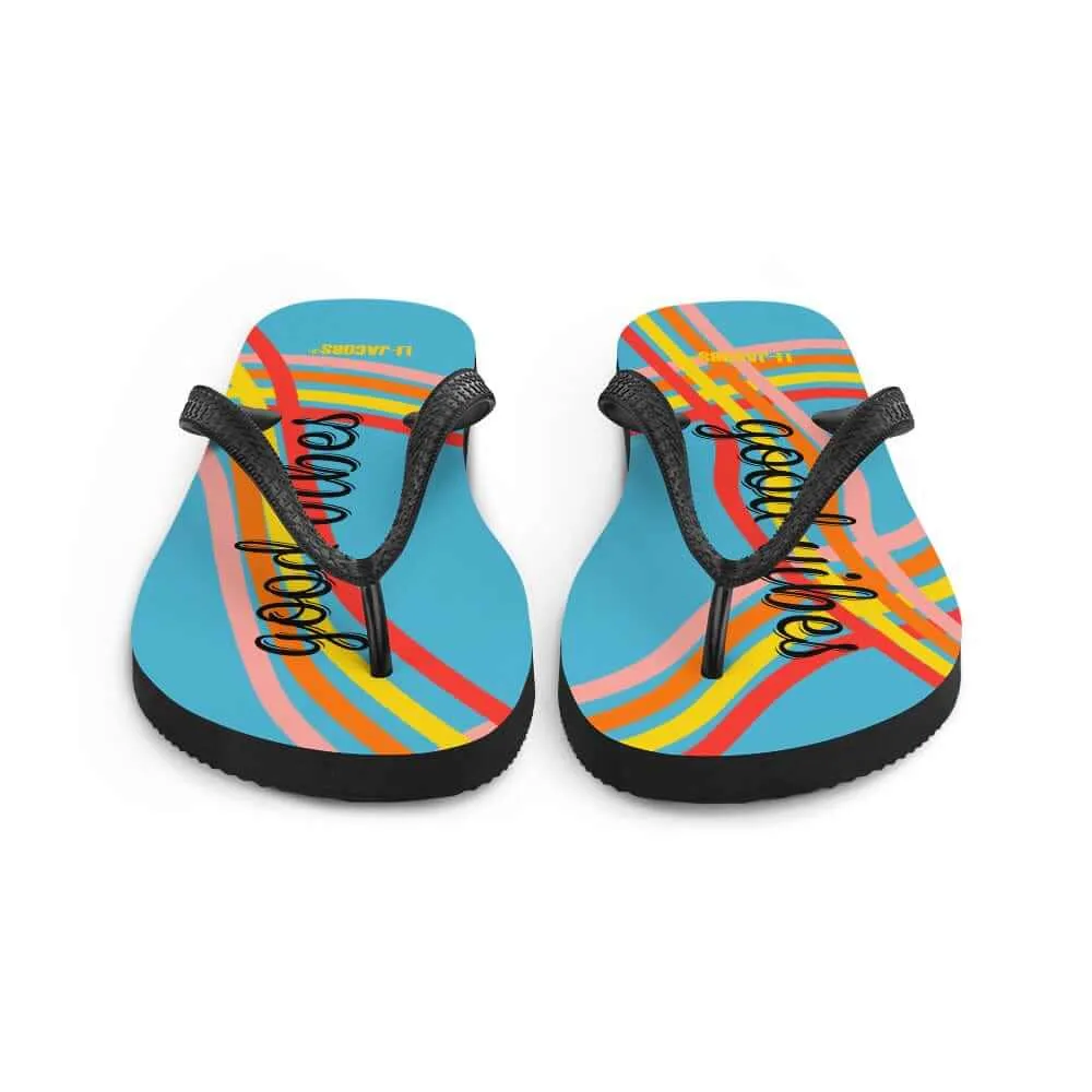 Good Vibes Waves Unisex Flip-Flops Sandals -  Blue