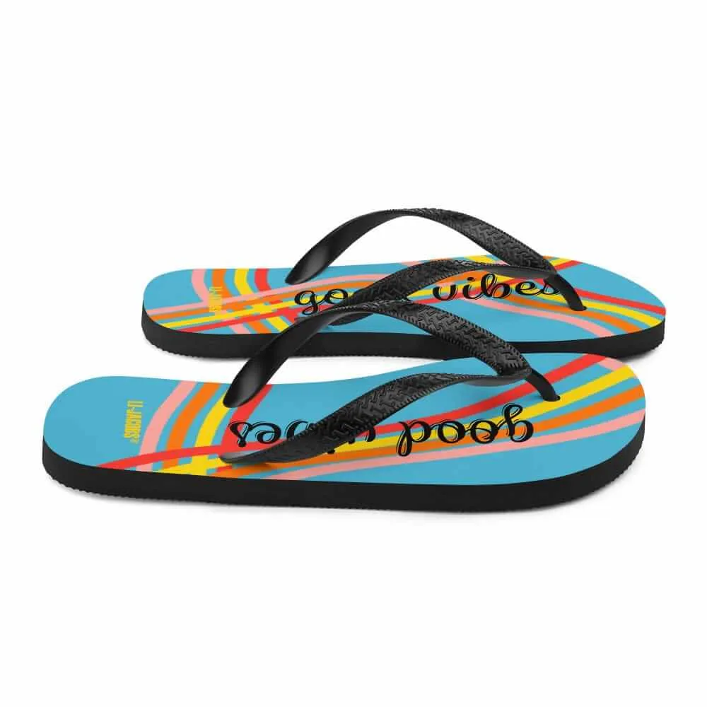 Good Vibes Waves Unisex Flip-Flops Sandals -  Blue