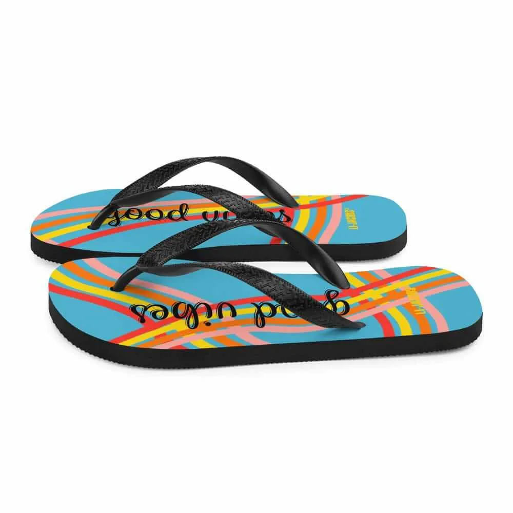 Good Vibes Waves Unisex Flip-Flops Sandals -  Blue
