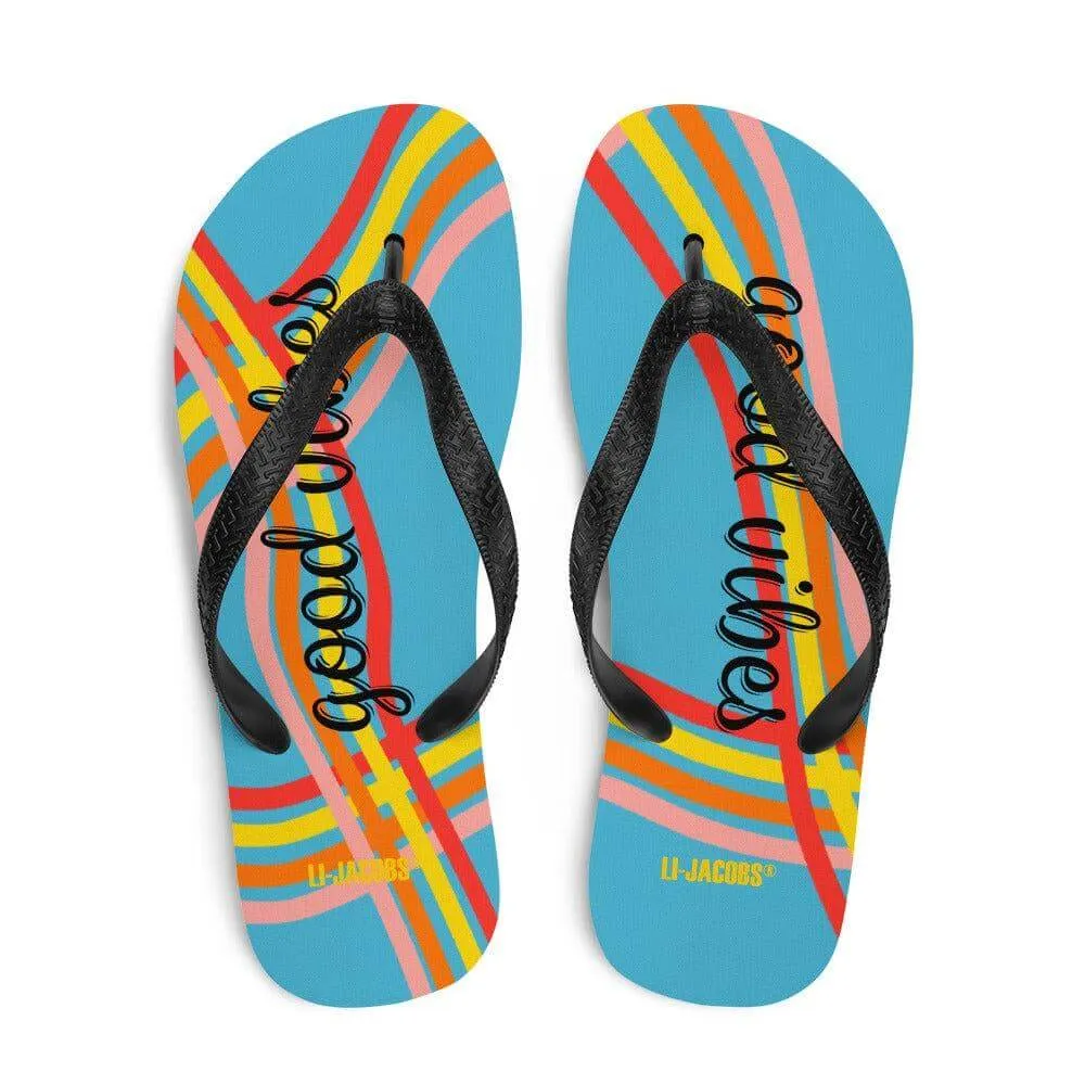 Good Vibes Waves Unisex Flip-Flops Sandals -  Blue