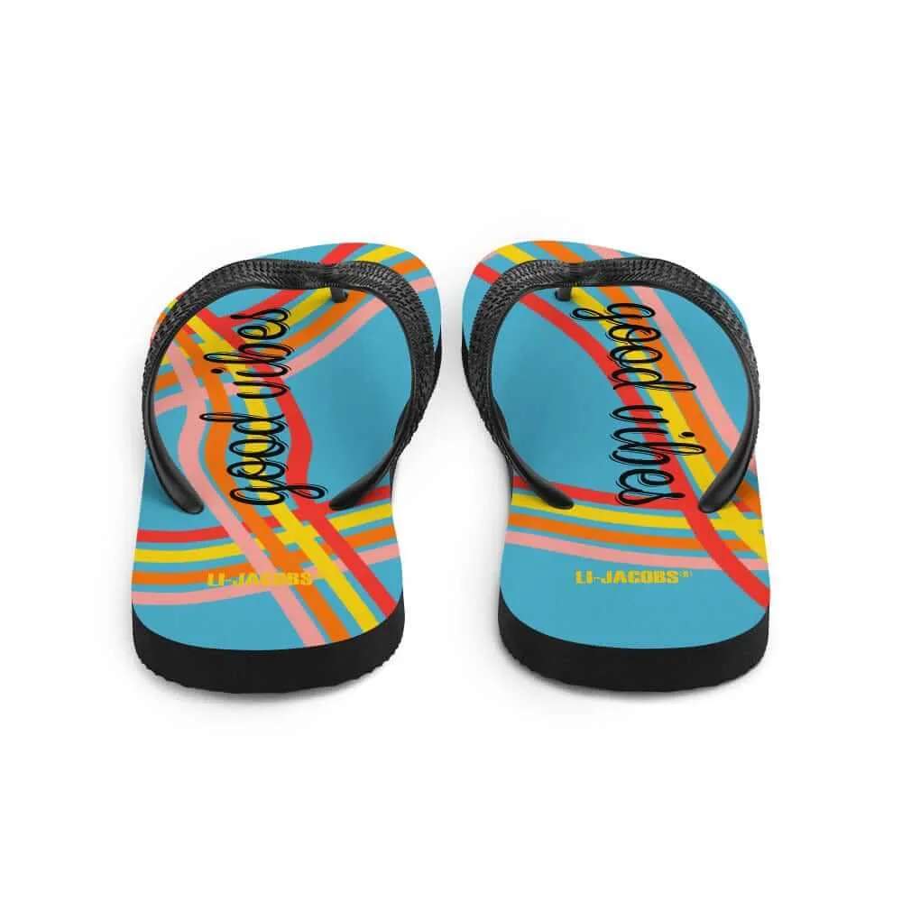 Good Vibes Waves Unisex Flip-Flops Sandals -  Blue