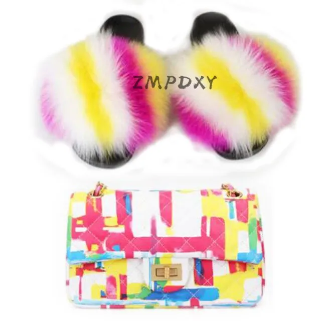 GRAFFITI SET - SLIDES & BAG - STATEMENT SET! MATCHING SHOE