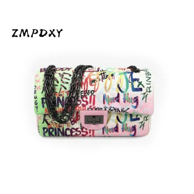 GRAFFITI SET - SLIDES & BAG - STATEMENT SET! MATCHING SHOE