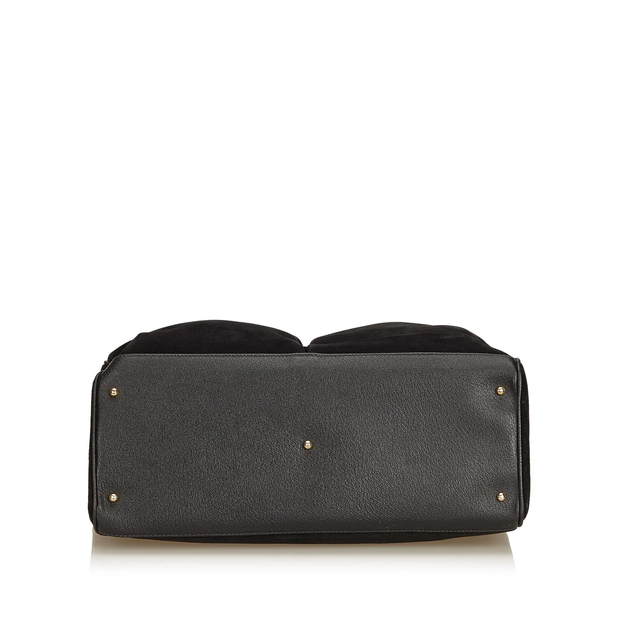 GUCCI BAMBOO SUEDE TOP HANDLE TOTE BAG