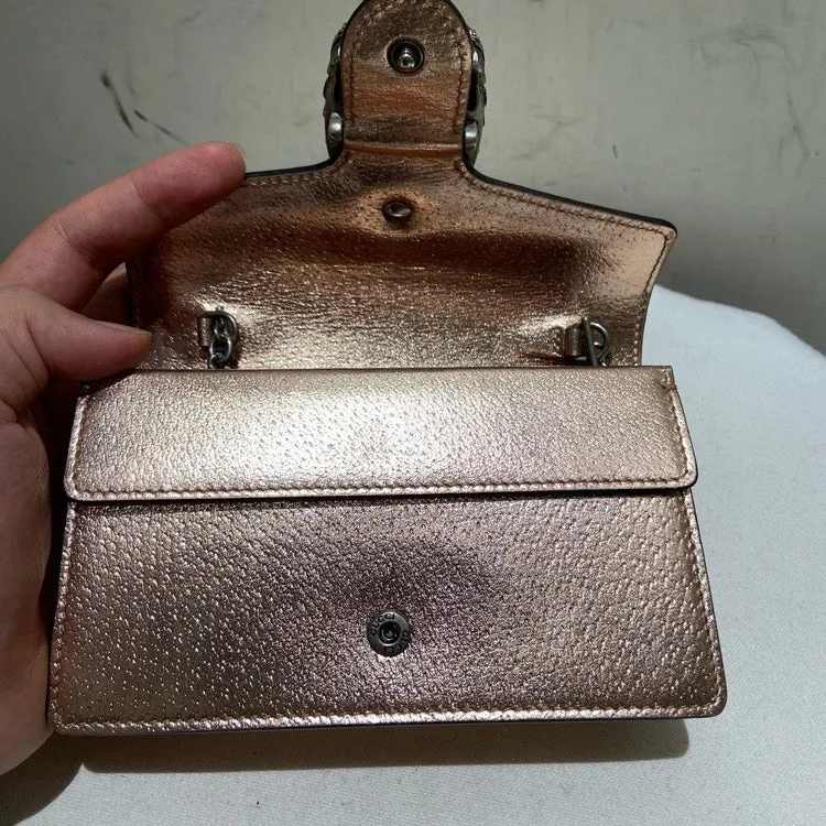 Gucci Dionysus Mini Chain Shoulder Bag Metallic Pink