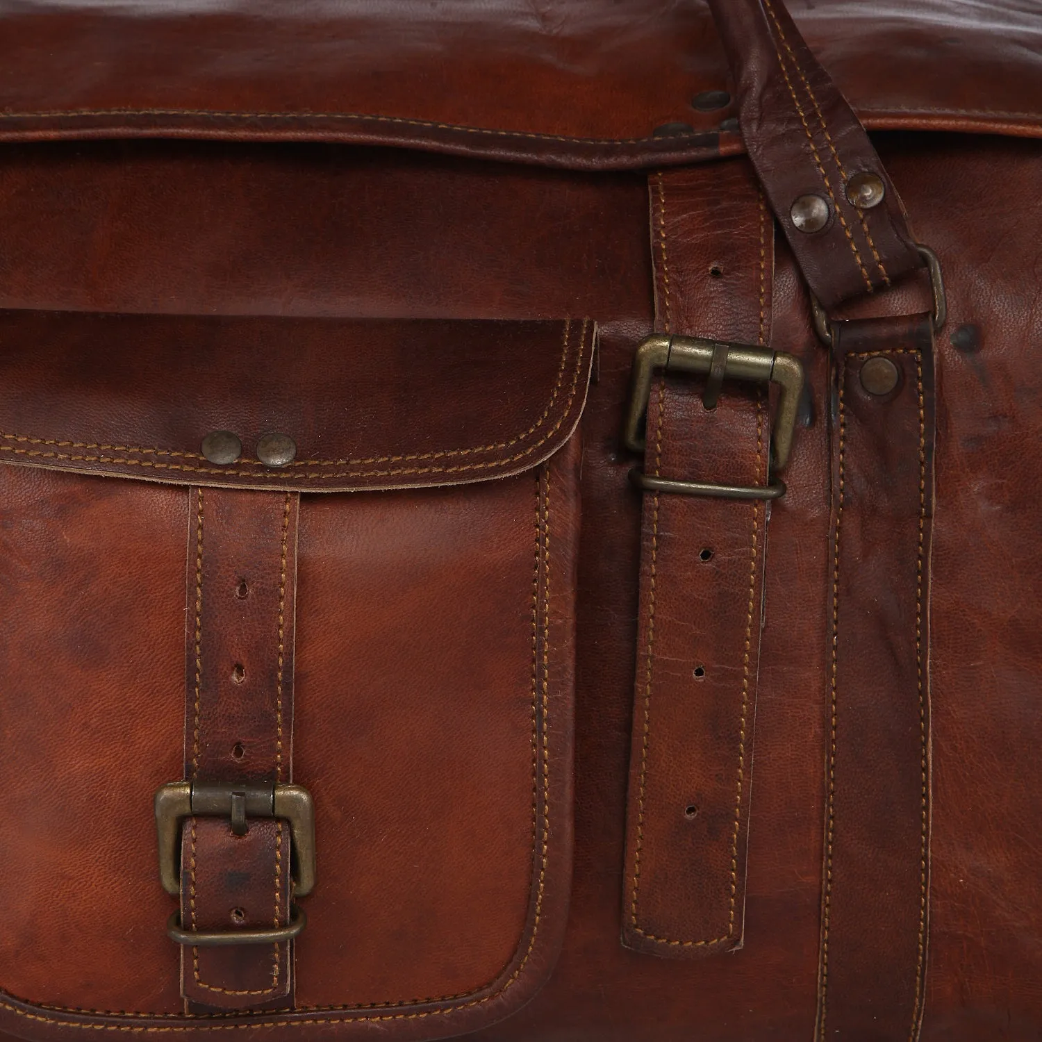 Handmade Leather Duffle Bag