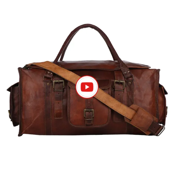 Handmade Leather Duffle Bag