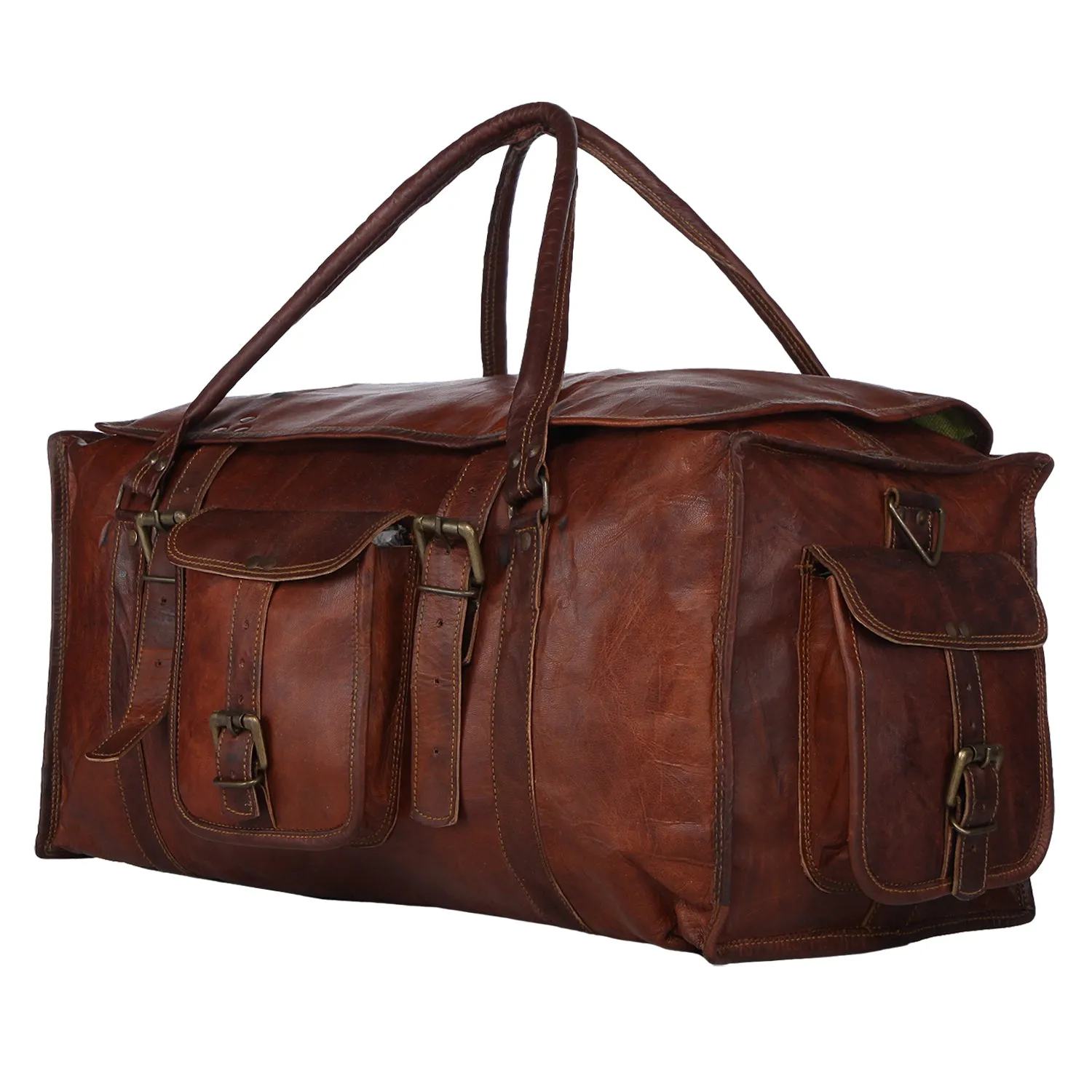 Handmade Leather Duffle Bag
