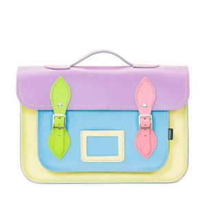 Handmade Leather Satchel - Pastel Kaleidoscope