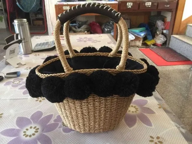 High Quality Hand Braided Straw Bag