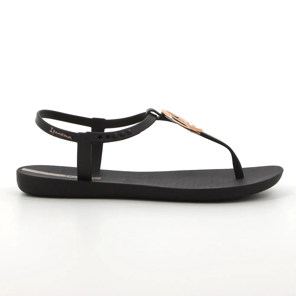 Ipanema Slingback With Gold Trim Sandal  - Black/Gold/Pink