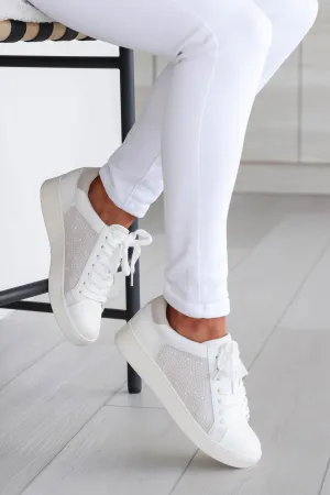 Jessi Pearl Accent Sneakers - White