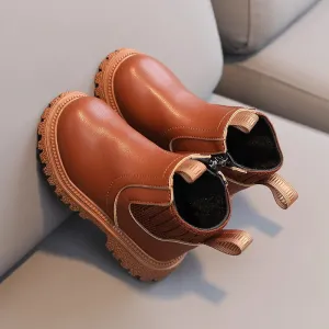 Kids' British Style Leather Boots - Non-Slip