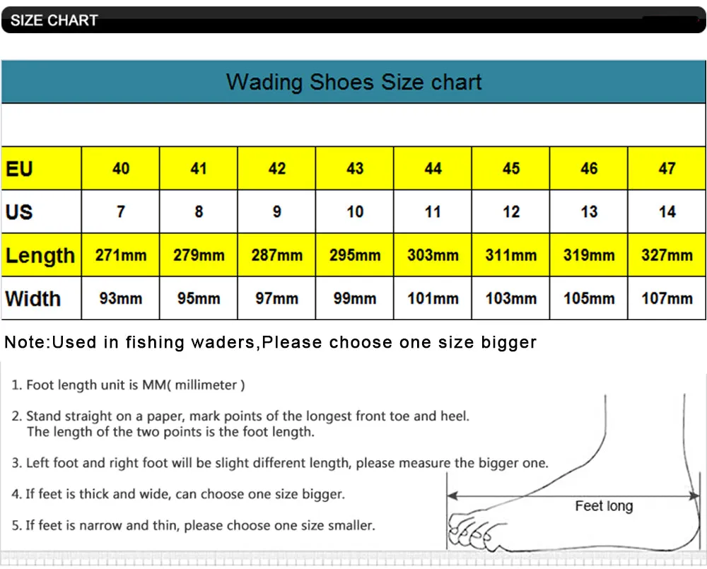 Kylebooker Fly Fishing Rubber Sole Wading Boots Waders Shoes WB002