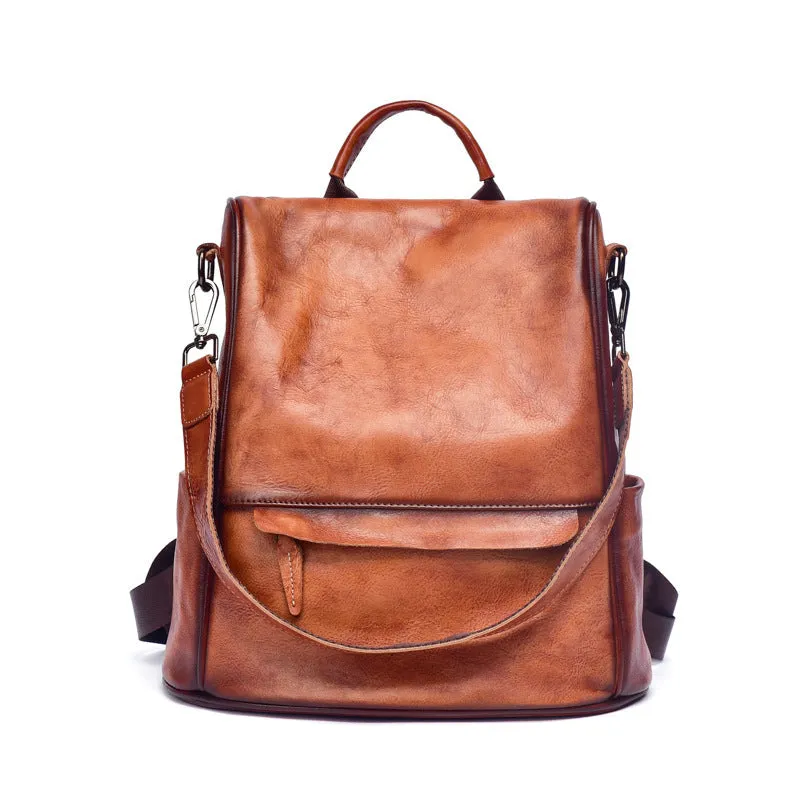 Ladies Black Leather Rucksack Stylish Backpacks For Women