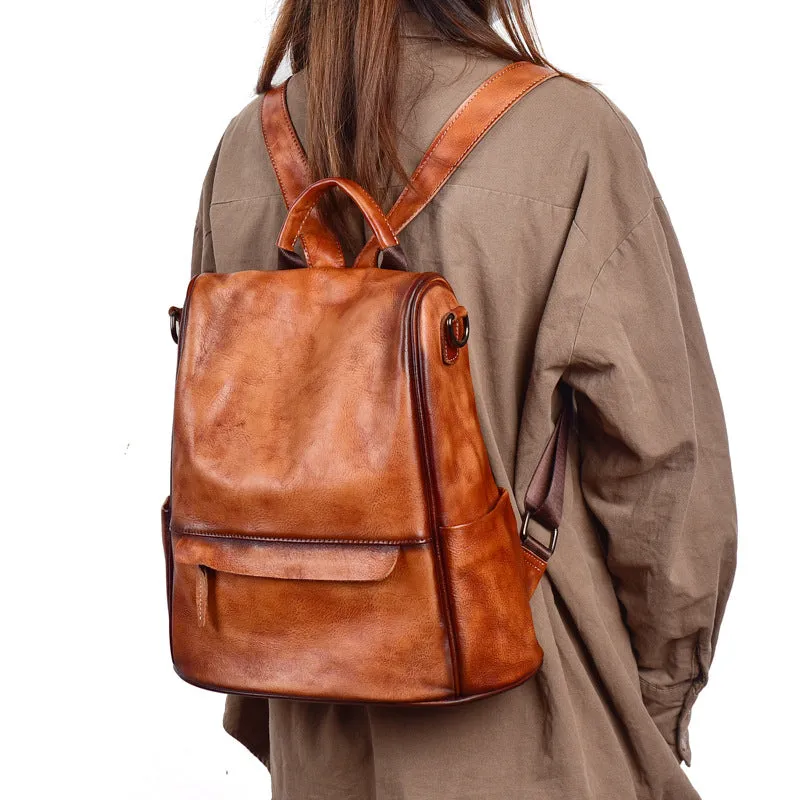 Ladies Black Leather Rucksack Stylish Backpacks For Women