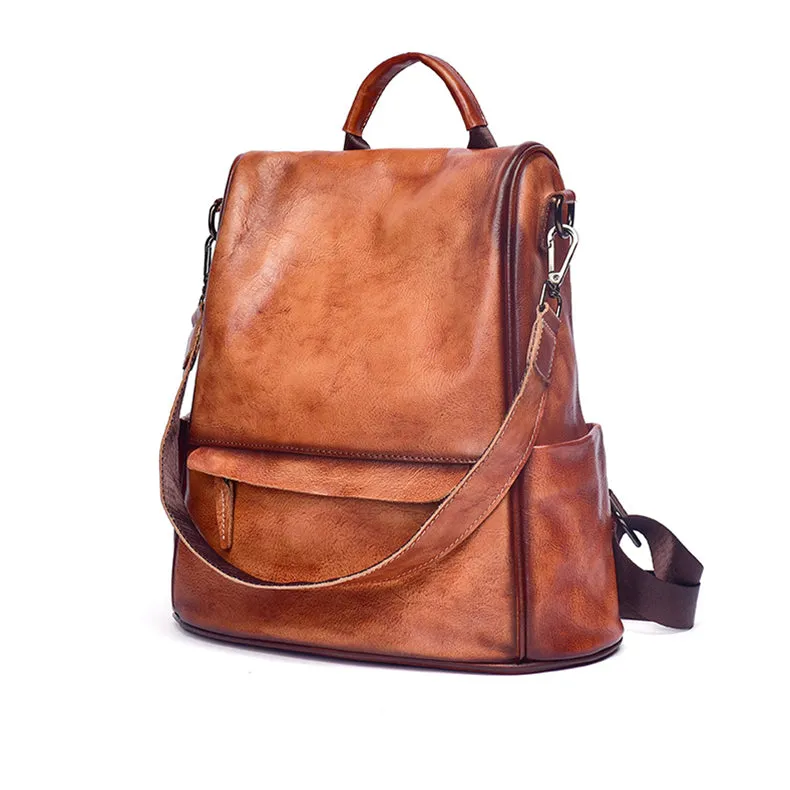 Ladies Black Leather Rucksack Stylish Backpacks For Women