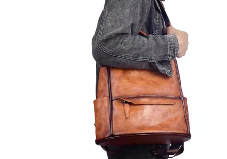 Ladies Black Leather Rucksack Stylish Backpacks For Women