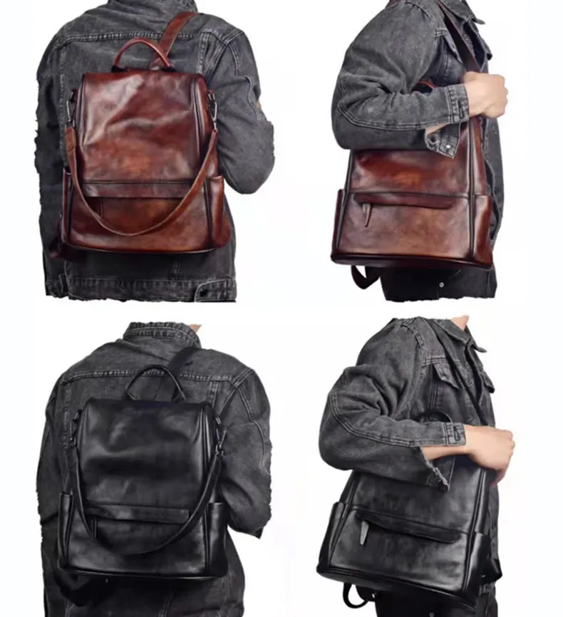 Ladies Black Leather Rucksack Stylish Backpacks For Women