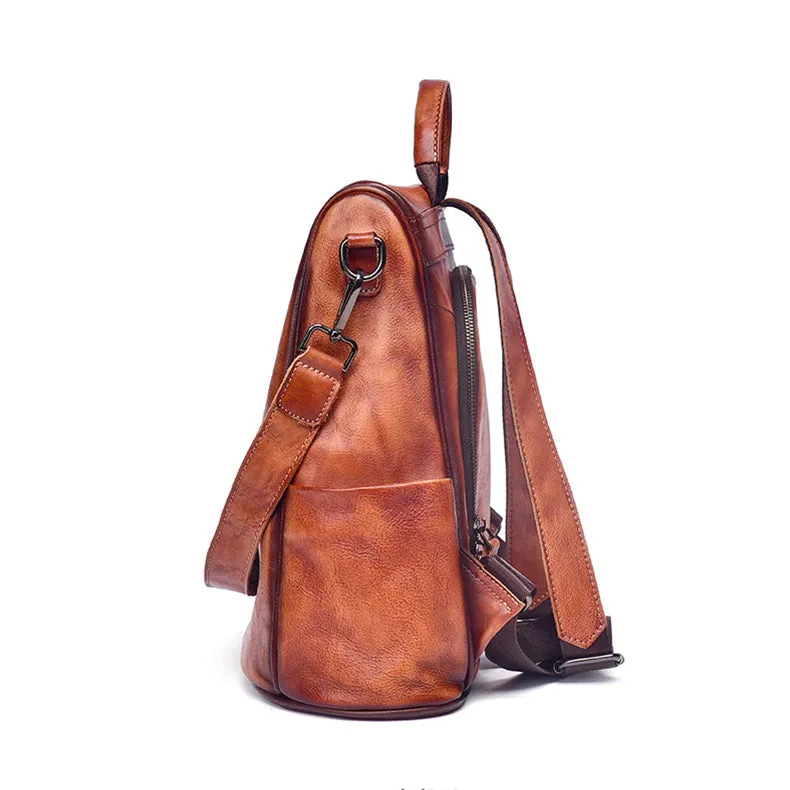 Ladies Black Leather Rucksack Stylish Backpacks For Women