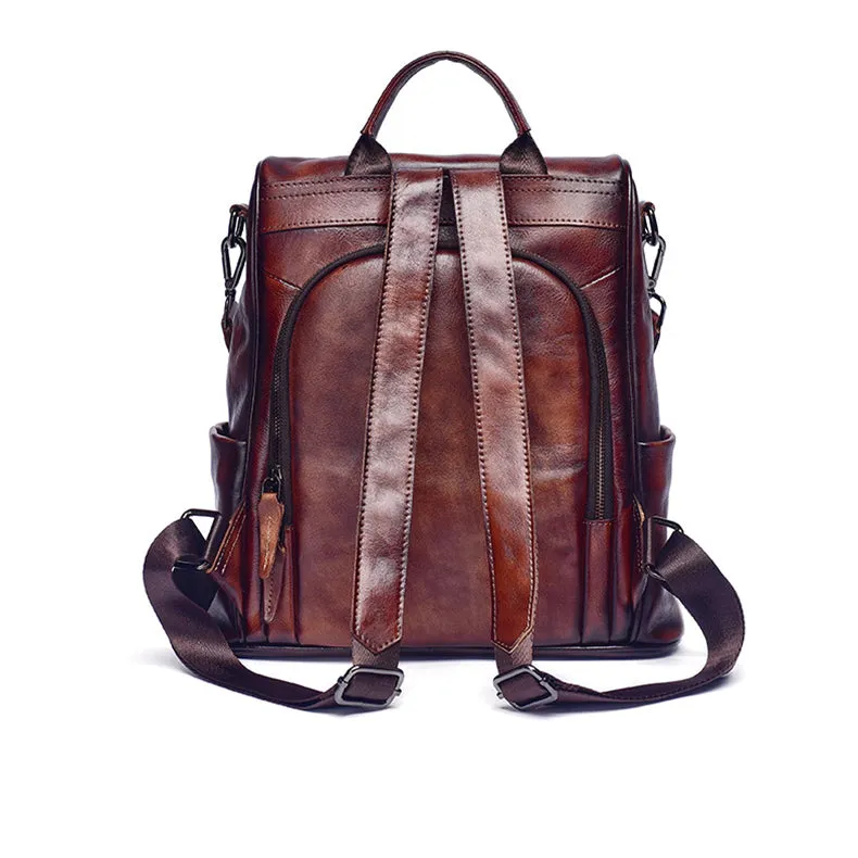 Ladies Black Leather Rucksack Stylish Backpacks For Women