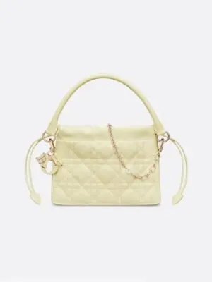 Lady Dior Milly Mini Tote Bag Pastel Yellow
