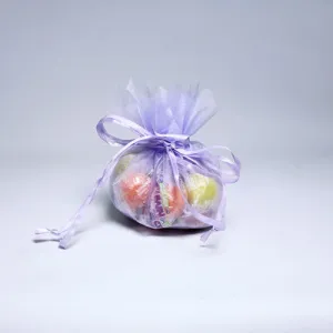 Lavender Flower Edge Mini Organza Pouch | 12 Count