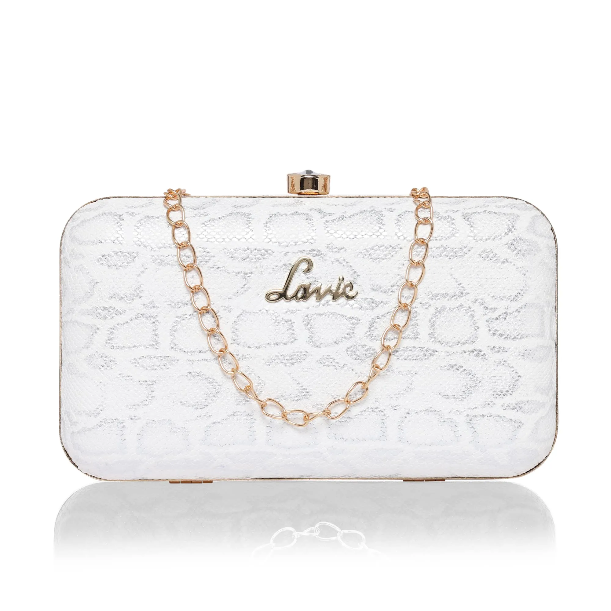 Lavie Women's Blink Framed Clutch Silver Ladies Purse Handbag