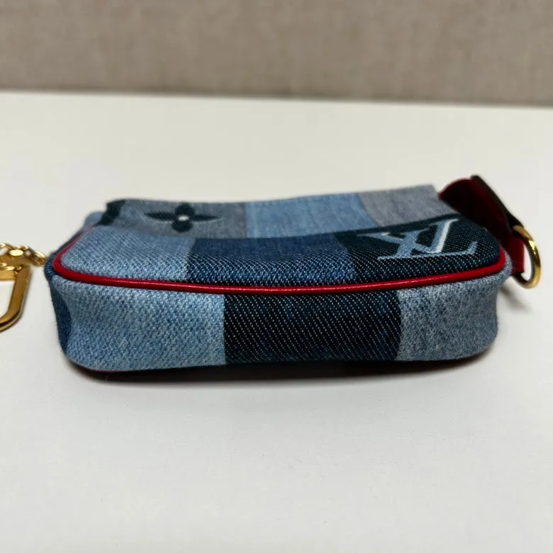 Louis Vuitton Denim Blue Monogram Pochette Accessoires Small