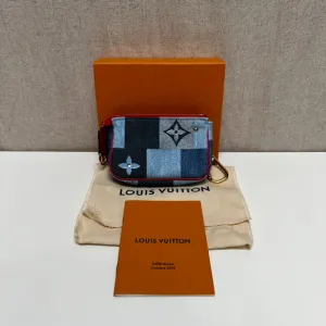 Louis Vuitton Denim Blue Monogram Pochette Accessoires Small