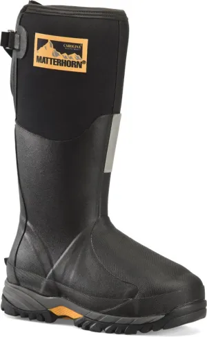 Matterhorn MT203 Mud Jumper Mens 15" Puncture-Resisting Rubber Boot w/ Steel Toe & Internal Metguard - Adjustable Quarter Opening - Black