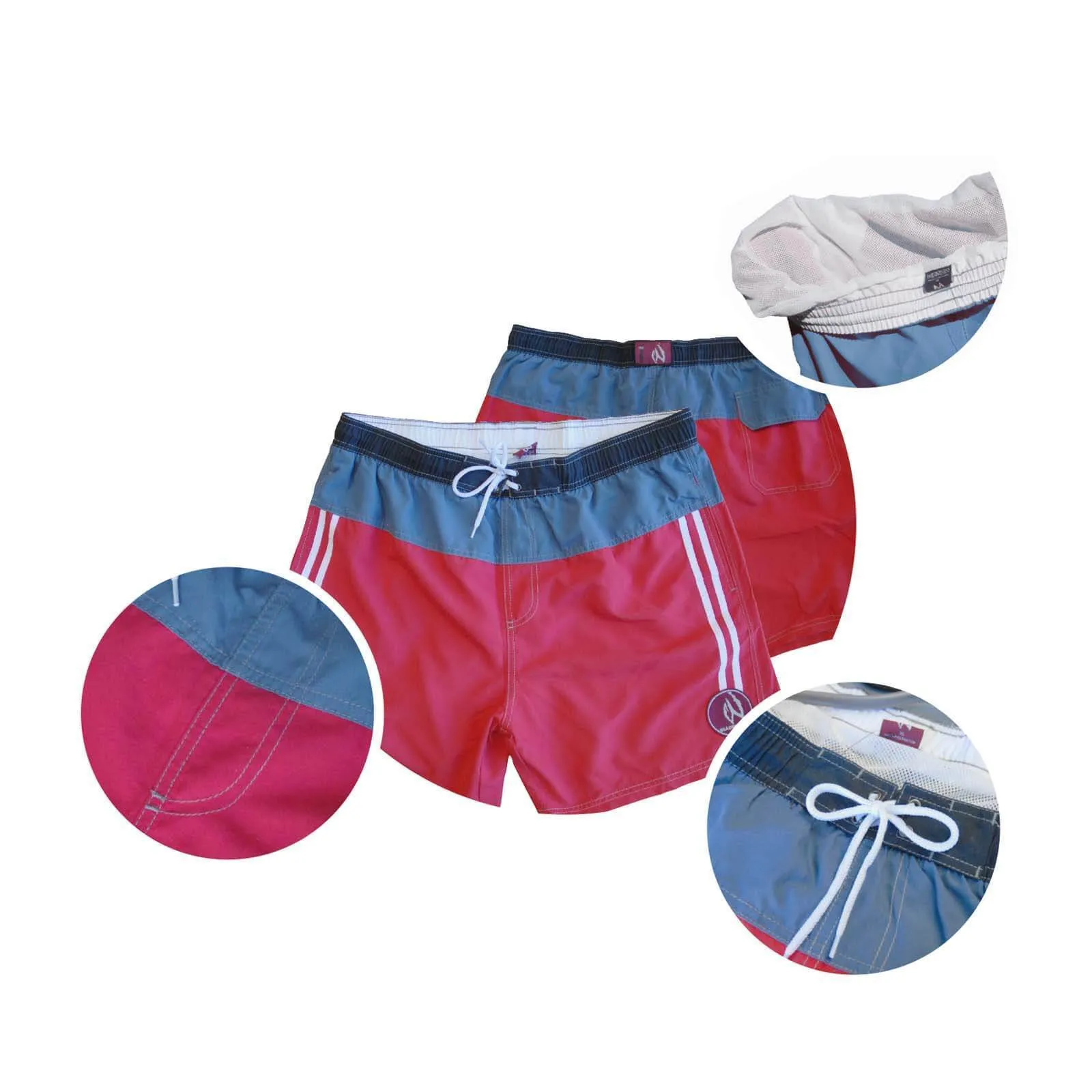 Mens Swim Beach Shorts Red/Blue BHACAPBS1