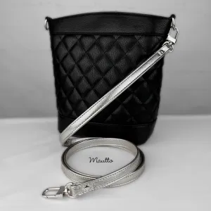 Metallic Silver Leather Strap for Petite & Small Bags, Purses, SLGs, Handbags - Choose Length & Hardware Finish